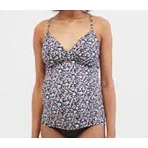 945 Motherhood Maternity BEACH BUMP  salloped Tankini Top UPF 50+ FLORAL sz M